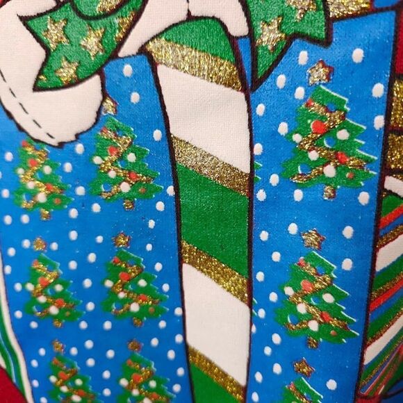 Christmas Teddy Bear Sweatshirt Mens Size Large Vintage 90s Made In USA - Picture 3 of 6